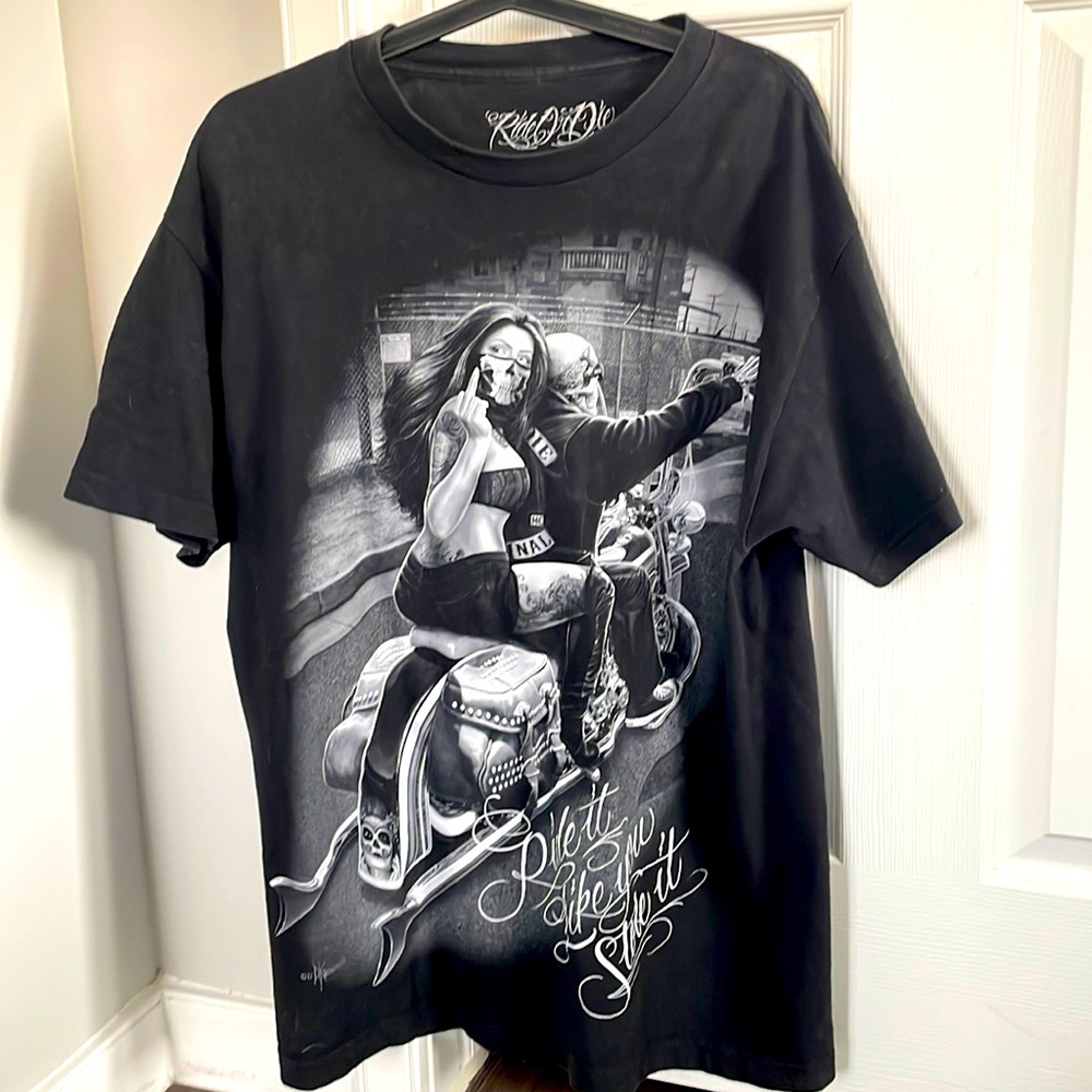 Ride or die men t-shirt size Large